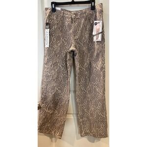 Love Fire Womens Low Rise Baggy Snakeskin Animal Print Tan Brown MXB032248